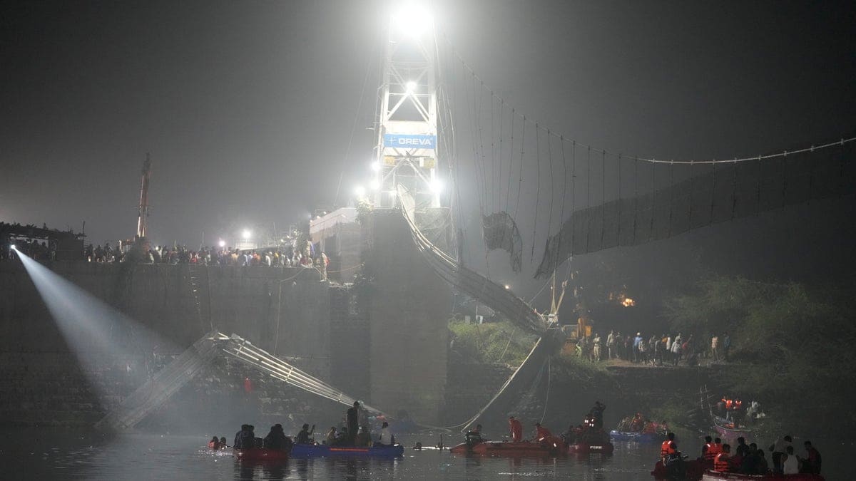 India bridge collapse kills at least 132, including mostly teens, women and older people officials