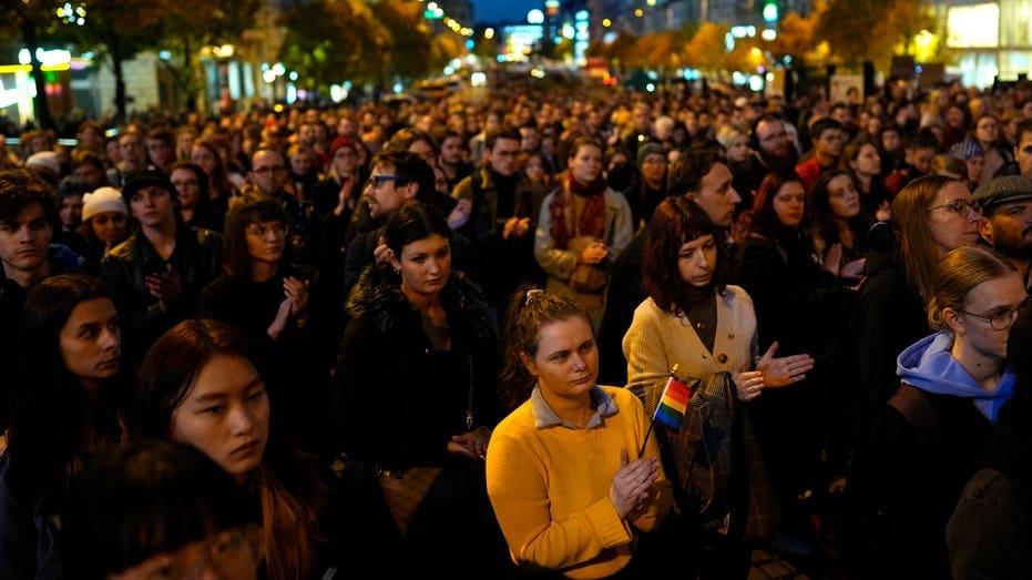 Thousands rally in Czech capital after two gay men shot in Slovakia